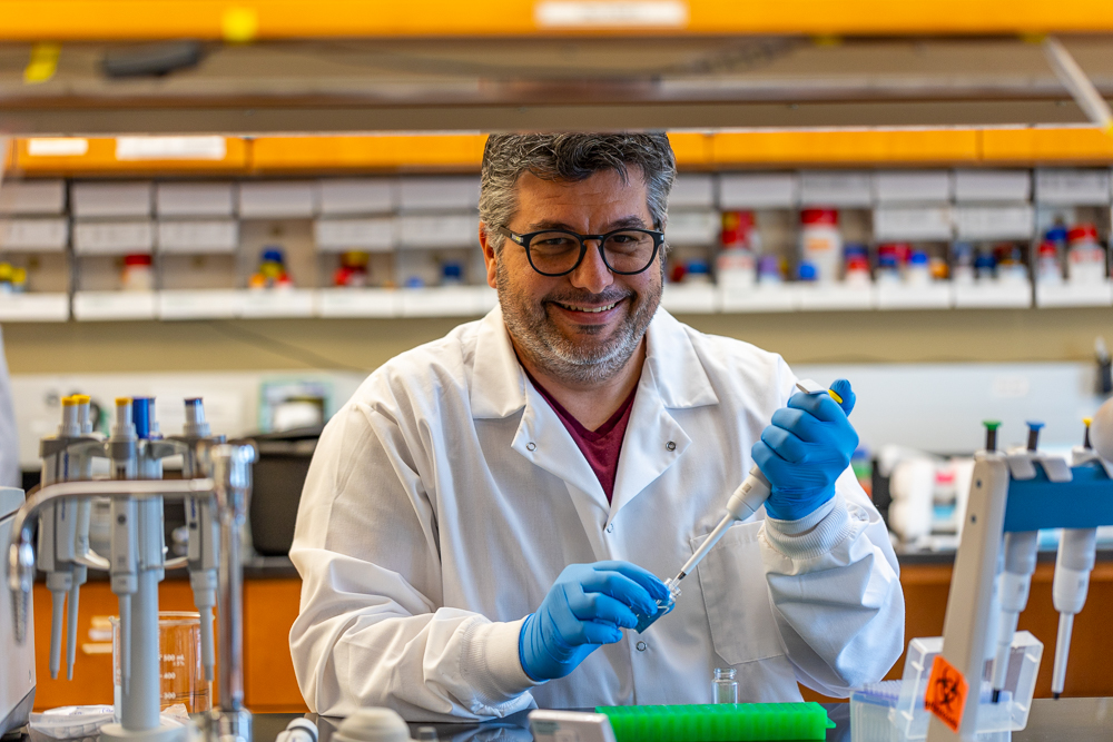 DraganMilenkovic pipets at lab bench